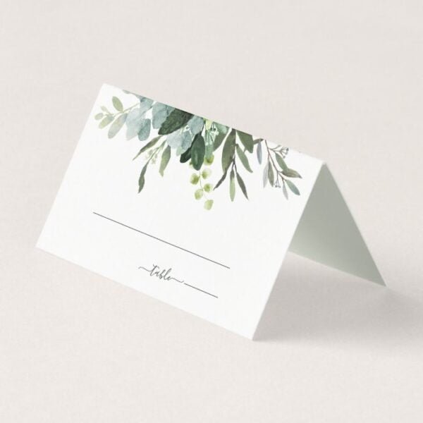 Eucalyptus Green Foliage Wedding Place Card