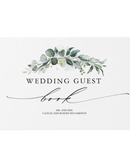 Eucalyptus Greenery Foliage Wedding Guest Book