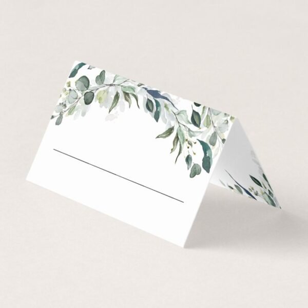 Eucalyptus Greenery Watercolor Wedding Place Card