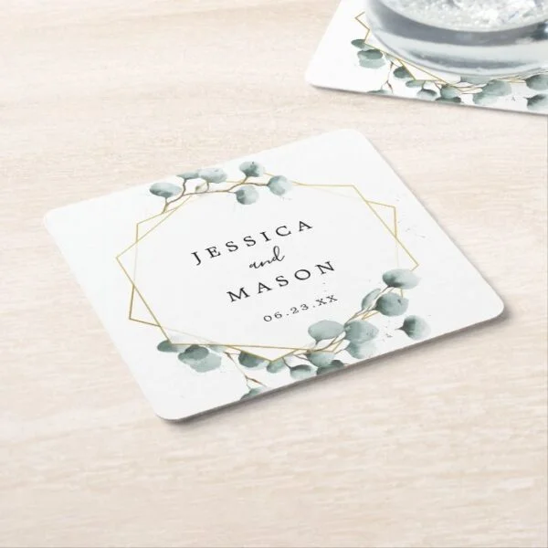 Eucalyptus Greenery Wedding Coasters