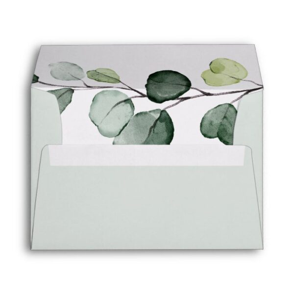 Eucalyptus Greenery Wedding Return Address 5x7 Envelope