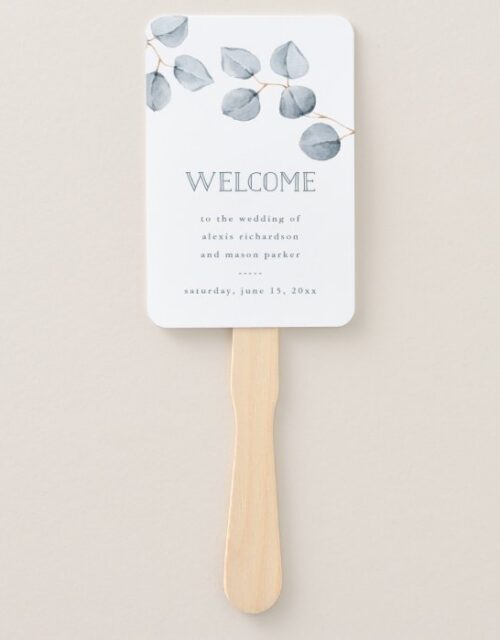 Eucalyptus Simplicity | Wedding Welcome Hand Fan