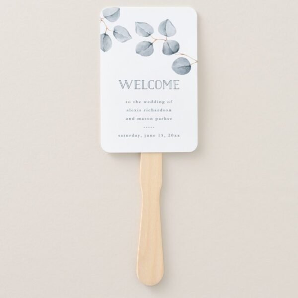 Eucalyptus Simplicity | Wedding Welcome Hand Fan