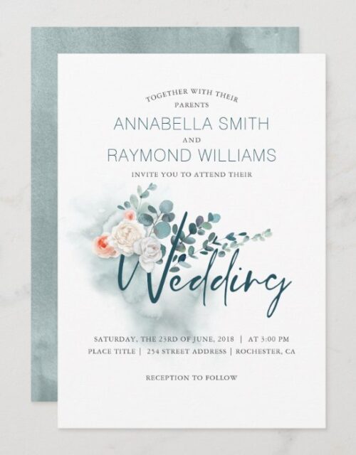 Eucalyptus | Watercolor Greenery | Floral Wedding Invitation