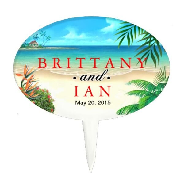 Exotic Beach Tropical Party Luau Cake Topper