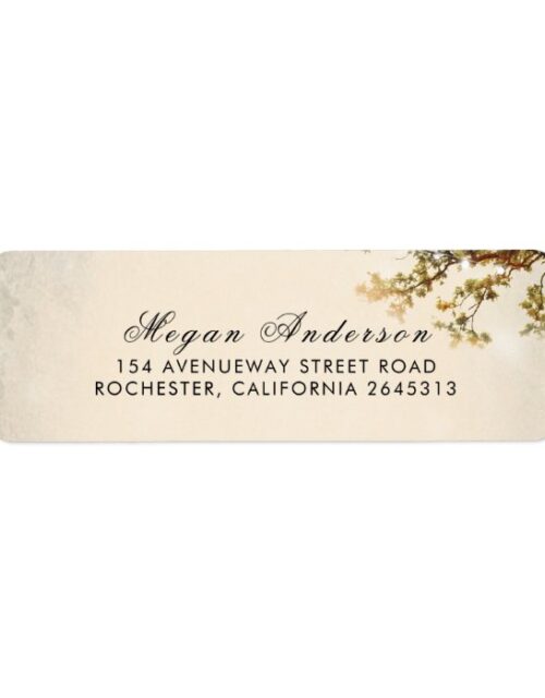 Fall Tree Leaves and Branches Rustic Wedding Label