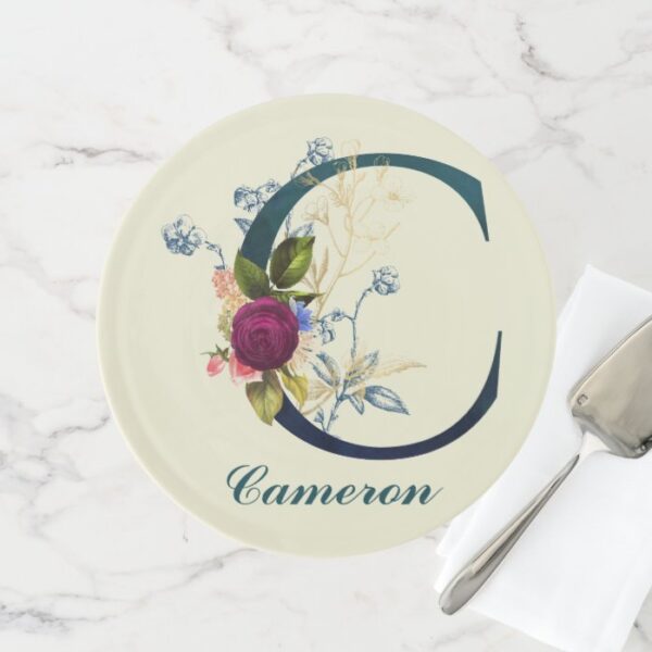Fancy Floral Letter 'C' Cake Stand