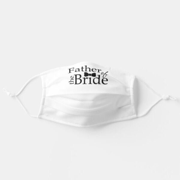 Father of the Bride Black Bow Tie Wedding Adult Cloth Face Mask