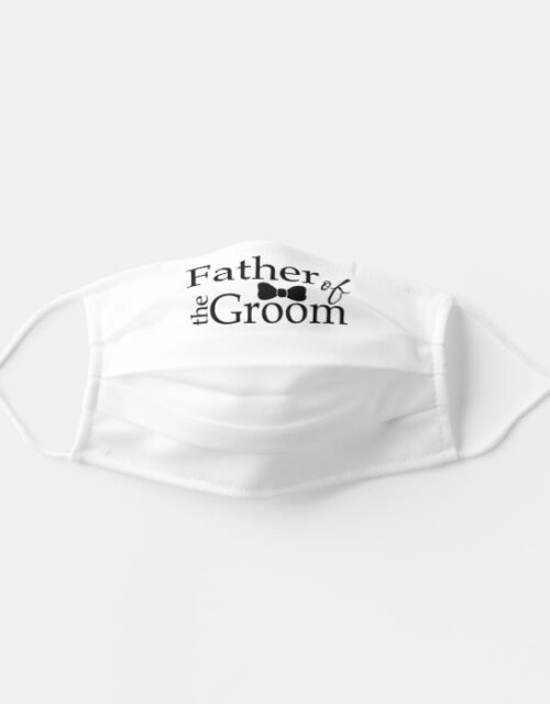 Father of the Groom Black Bow Tie Wedding Adult Cloth Face Mask
