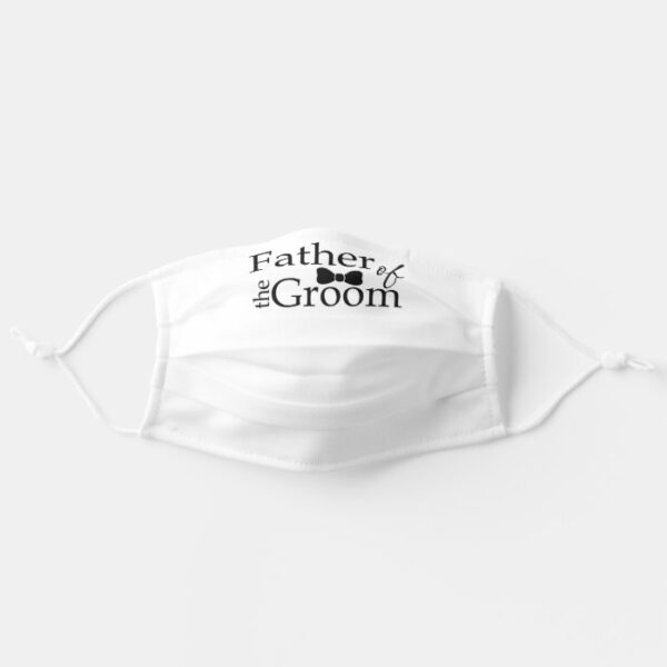 Father of the Groom Black Bow Tie Wedding Adult Cloth Face Mask