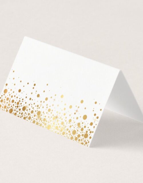 Faux Gold Foil Confetti Dots II Place Card