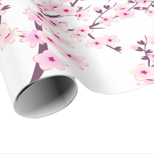 Floral Cherry Blossoms  Wedding Wrapping Paper