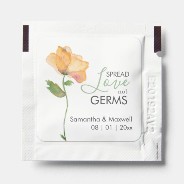 Floral Personalized Wedding Favors Hand Sanitizer Packet