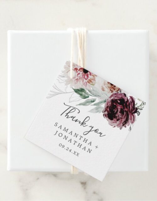 Floral Romance Thank You Favor Tags