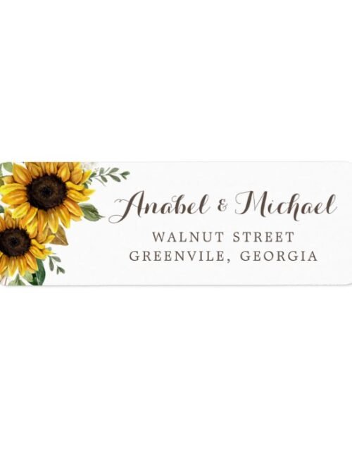 Floral Rustic Sunflower Country Barn Address Label