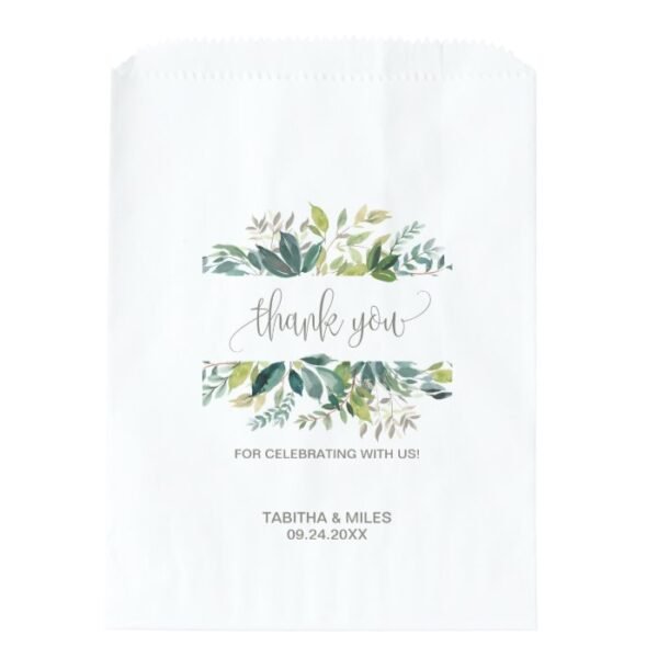 Foliage Thank You Wedding Favor Bag