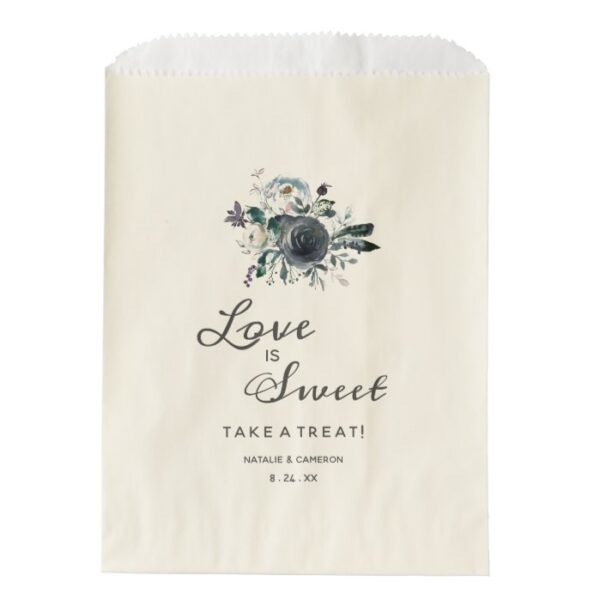 French Twilight Floral Wedding Love is Sweet Treat Favor Bag