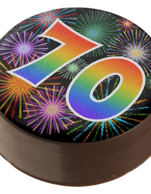 Fun Fireworks, Rainbow Pattern "70" Event # Chocolate Covered Oreo