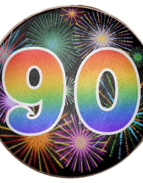 Fun Fireworks, Rainbow Pattern "90" Event # Chocolate Covered Oreo
