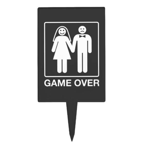 Funny Wedding Cake Topper for Groom | Game Over