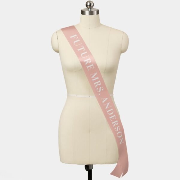 Future Mrs. Blush Pink Monogram Wedding Sash