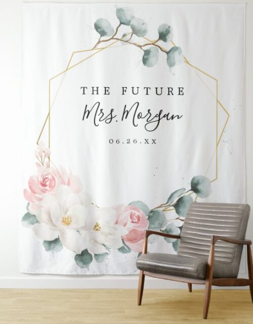 Future Mrs Bridal Shower Backdrop Greenery Floral