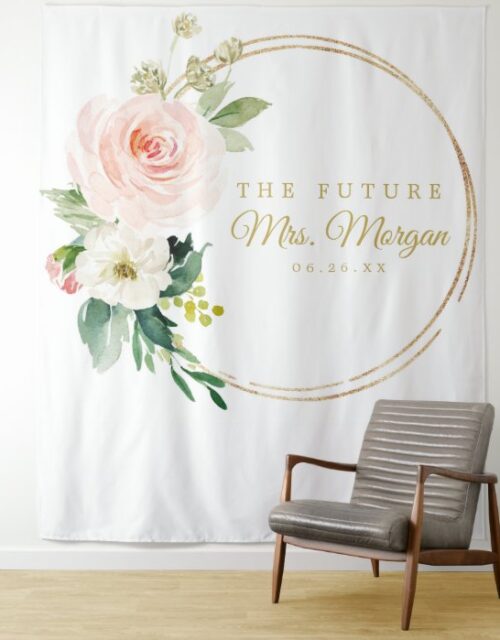 Future Mrs Gold Bridal Shower Backdrop Photo Booth