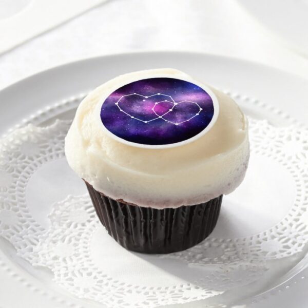 Galaxy Space Romantic Hearts Star Constellation Edible Frosting Rounds