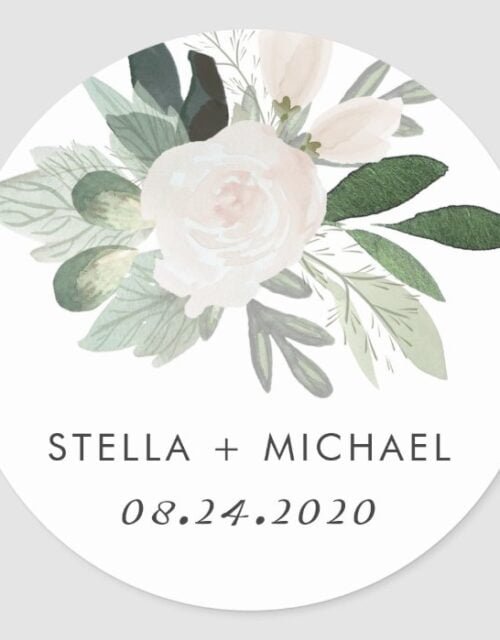 Garden Blush Round Sticker