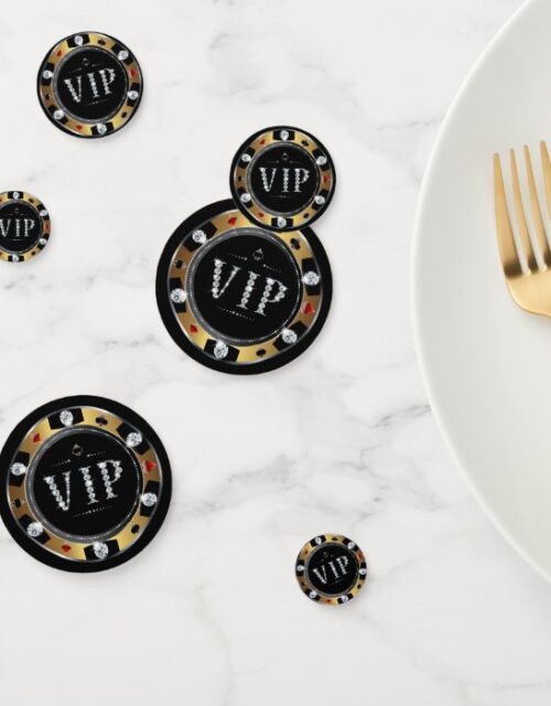 Glitzy Diamond  VIP Poker Chips Table Confetti