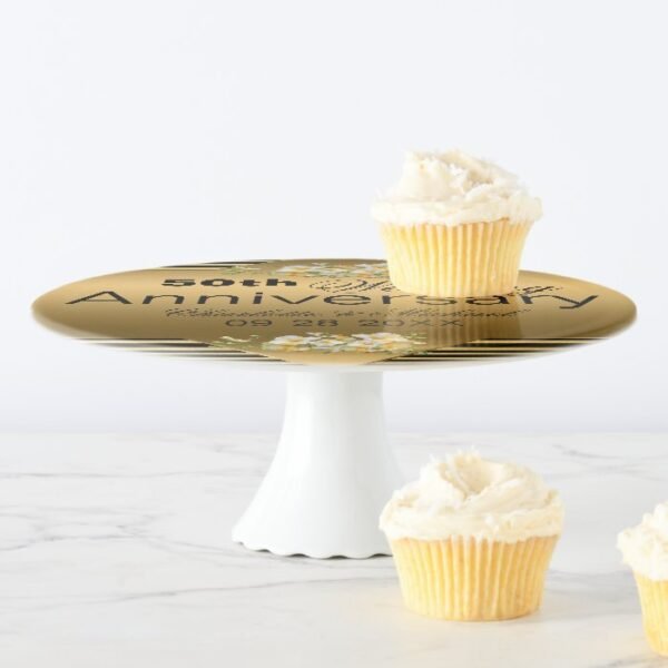 Gold 50th Wedding Anniversary Cake Stand