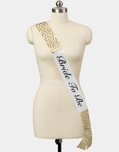 Gold Bride to be chainmail glitz glamour chic Sash