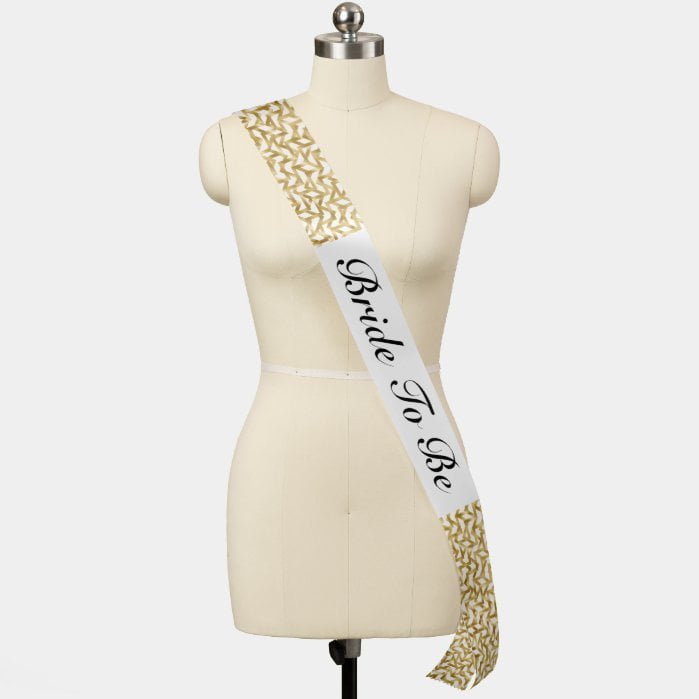 Gold Bride to be chainmail glitz glamour chic Sash