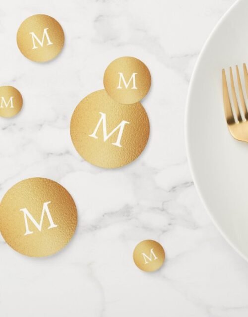 Gold Foil Effect Monogram Wedding Confetti