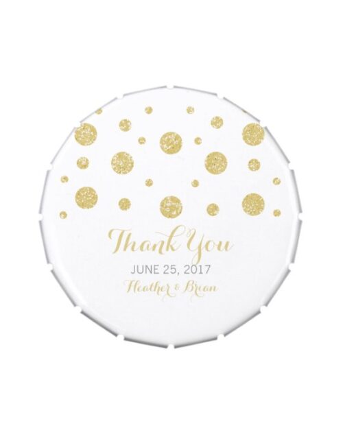 Gold Glitter Confetti Wedding Candy Tin