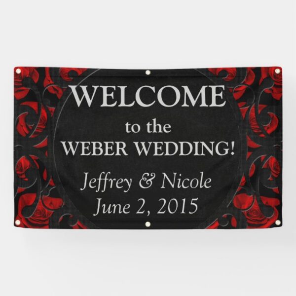 Goth Personalized Custom Wedding Banner