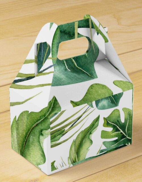 Green Elegant Tropical Summer Palm Leaves Chic Favor Box