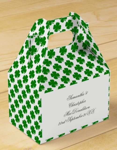 Green Irish shamrock pattern Favor Box