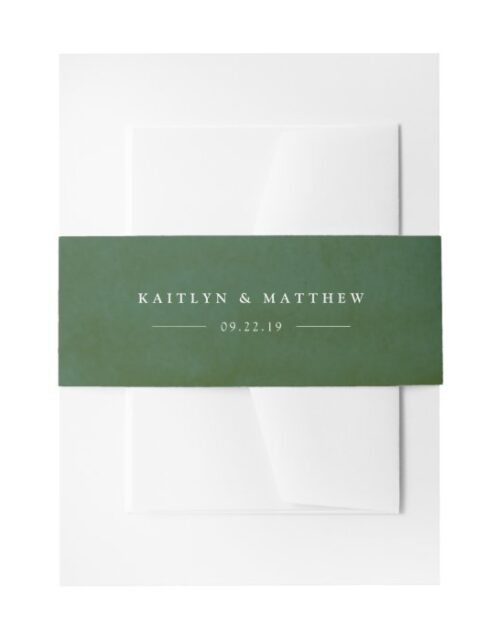 Green Watercolor Wedding Invitation Belly Band