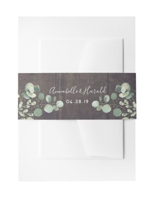 Greenery Branches Rustic Wedding Invitation Belly Band