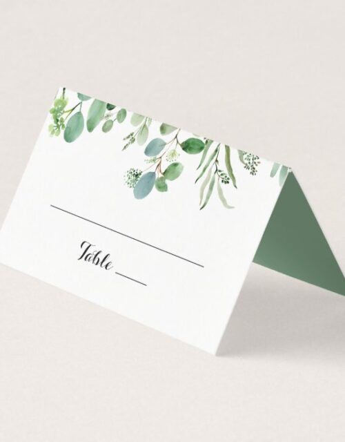Greenery Eucalyptus Calligraphy Wedding Place Card