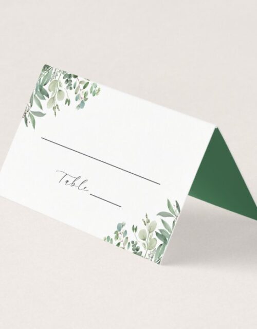 Greenery Eucalyptus Leaves Wedding Place Card