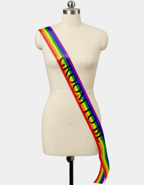 Groom to Be Gay Pride Rainbow  LGBTQ Sash