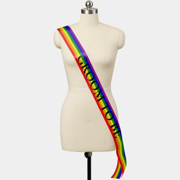 Groom to Be Gay Pride Rainbow  LGBTQ Sash