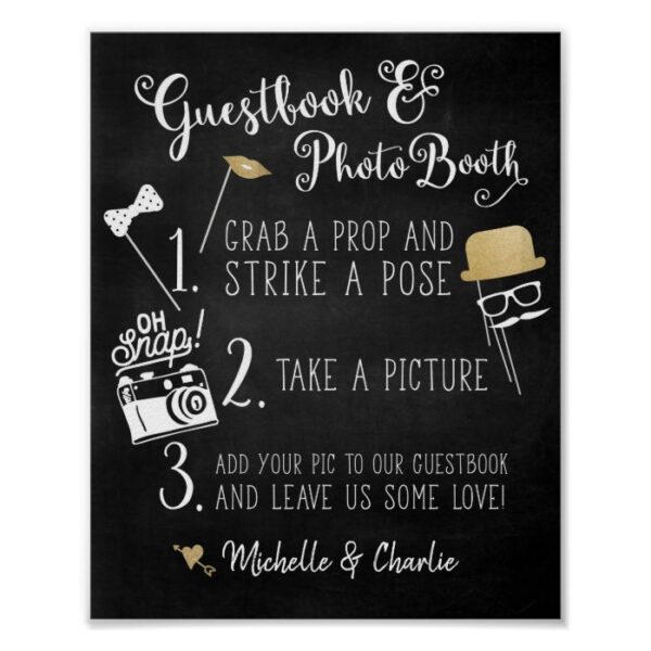 Guestbook Photo Booth Chalkboard Sign