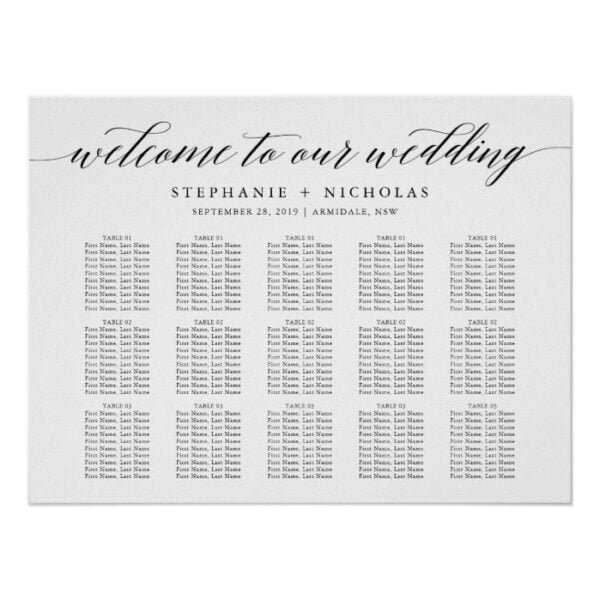 Hand Letter Chic Wedding Seating Chart