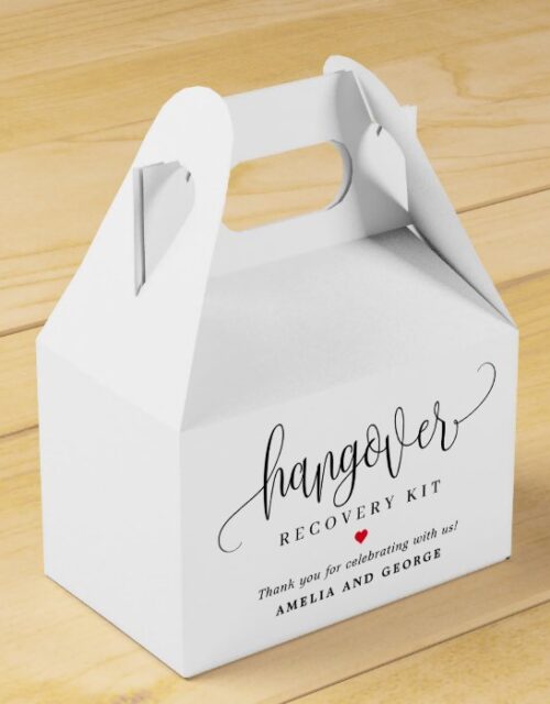 Hangover Kit Editable Color Lovely Calligraphy Favor Box