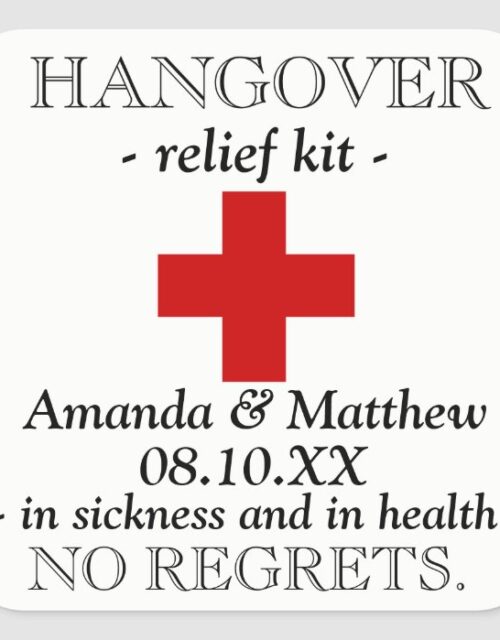 Hangover Relief Kit Favor Sticker