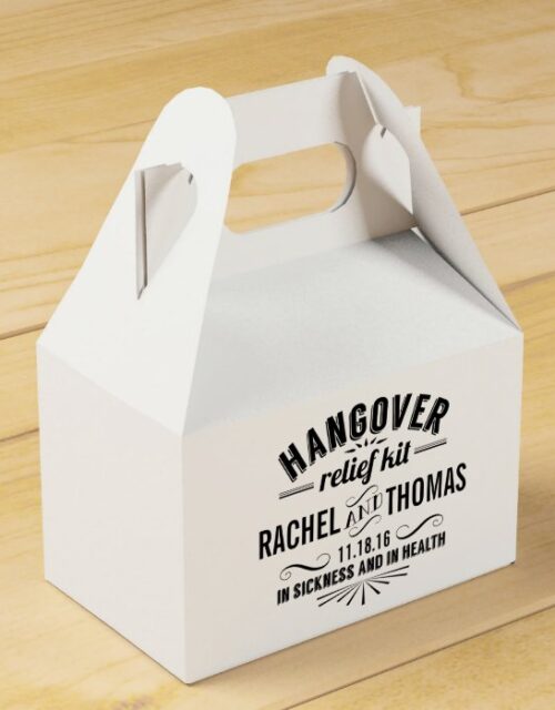 Hangover Relief Kit | Vintage Style Wedding Favor Box