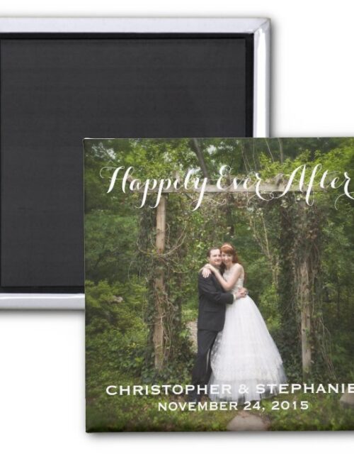 Happily Ever After Wedding Favor Photo Magnet